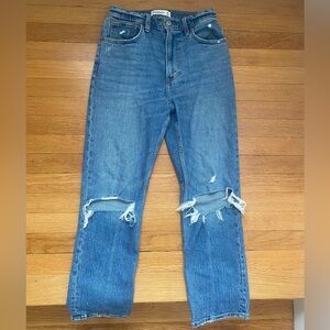 Abercrombie ultra high rise straight ankle jean